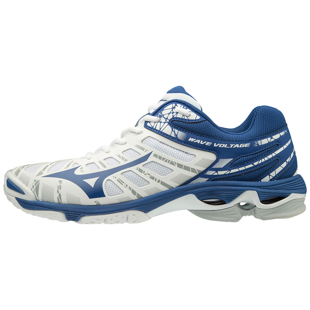 Mens Mizuno WAVE VOLTAGE Volleyball Shoes White/Blue Philippines (NPSCDT387)